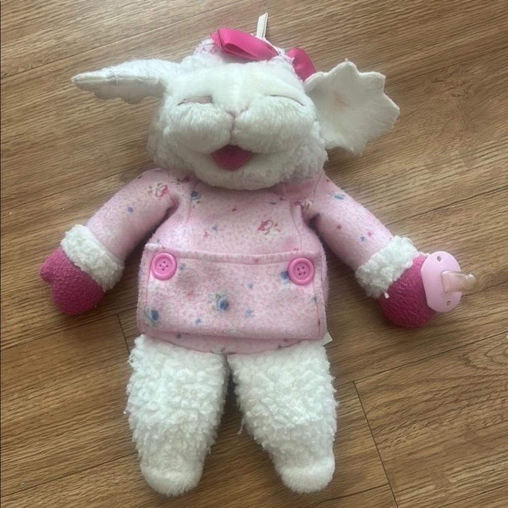 Vintage 1990 Shari Lewis "Baby Lamb Chop" Pink Plush Hand Puppet